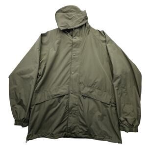 LL Bean OE232 Gore Tex Nylon Parka Jacket Hood Mens LT Large Tall Green Stowaway